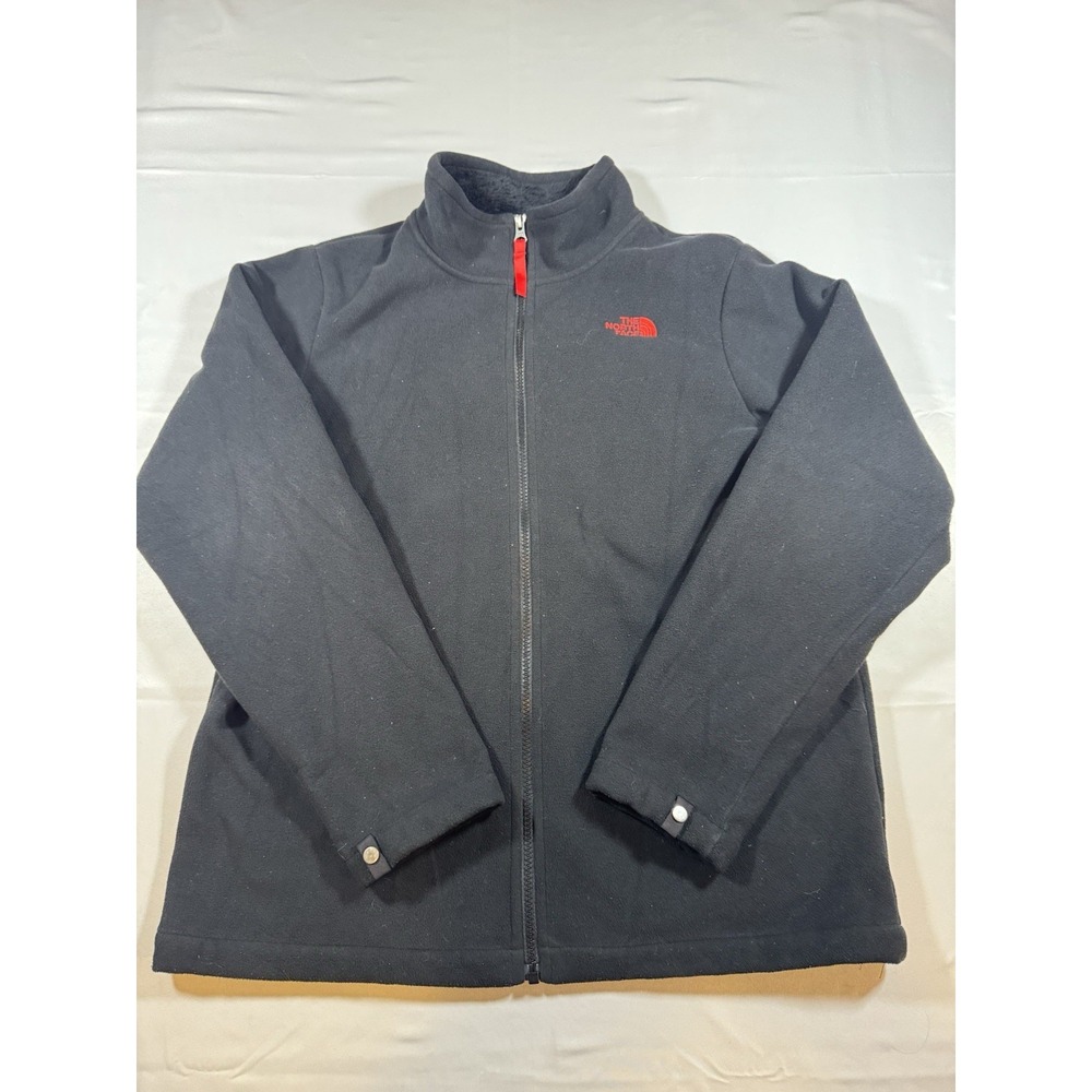 The North Face Boys XL (18/20) Black Fleece Full Zip Lined Jacket Logo